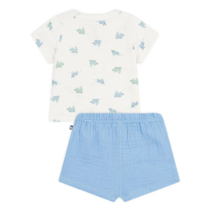 Petit Bateau - Organic Cotton Gauze Animal Print Shirt and Shorts Set | Blue