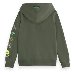 Scotch & Soda - Artwork Zip-up Sweatshirt | Green