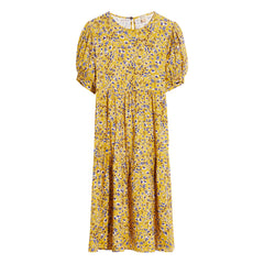 Bellerose - Atomic Print Ruffled Dress | Mustard