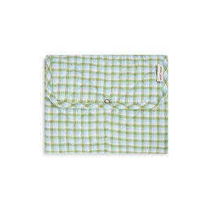 Avery Row Cotton Travel Baby Changing Mat - Greenhouse Gingham-Travel Changing Mats-Greenhouse Gingham- | Natural Baby Shower