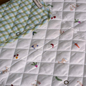 Avery Row Cotton Travel Baby Changing Mat - Greenhouse Gingham-Travel Changing Mats-Greenhouse Gingham- | Natural Baby Shower