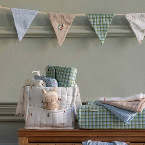 Avery Row Cotton Travel Baby Changing Mat - Greenhouse Gingham-Travel Changing Mats-Greenhouse Gingham- | Natural Baby Shower