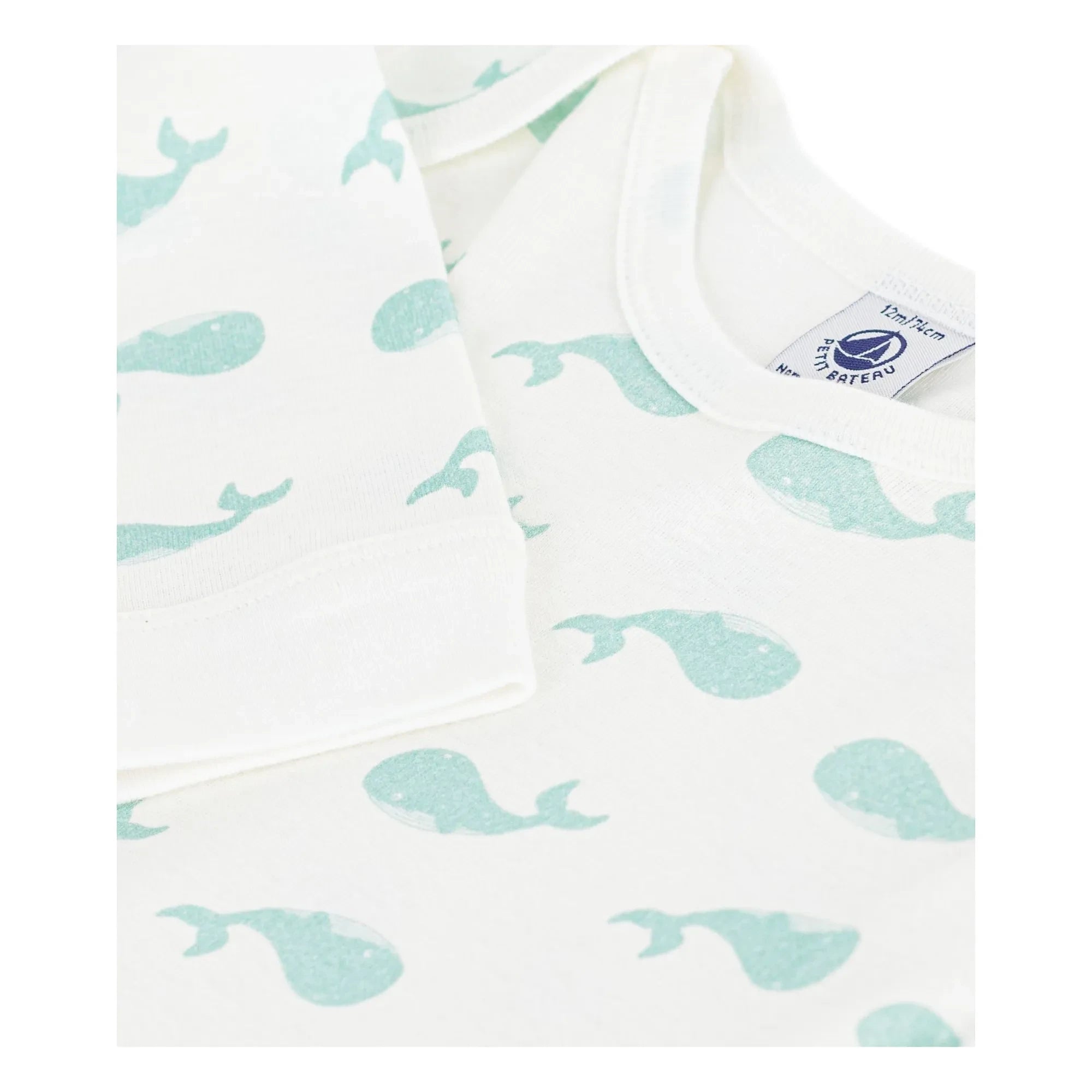 Petit Bateau - Whale Sleep Well Pajamas | Ecru