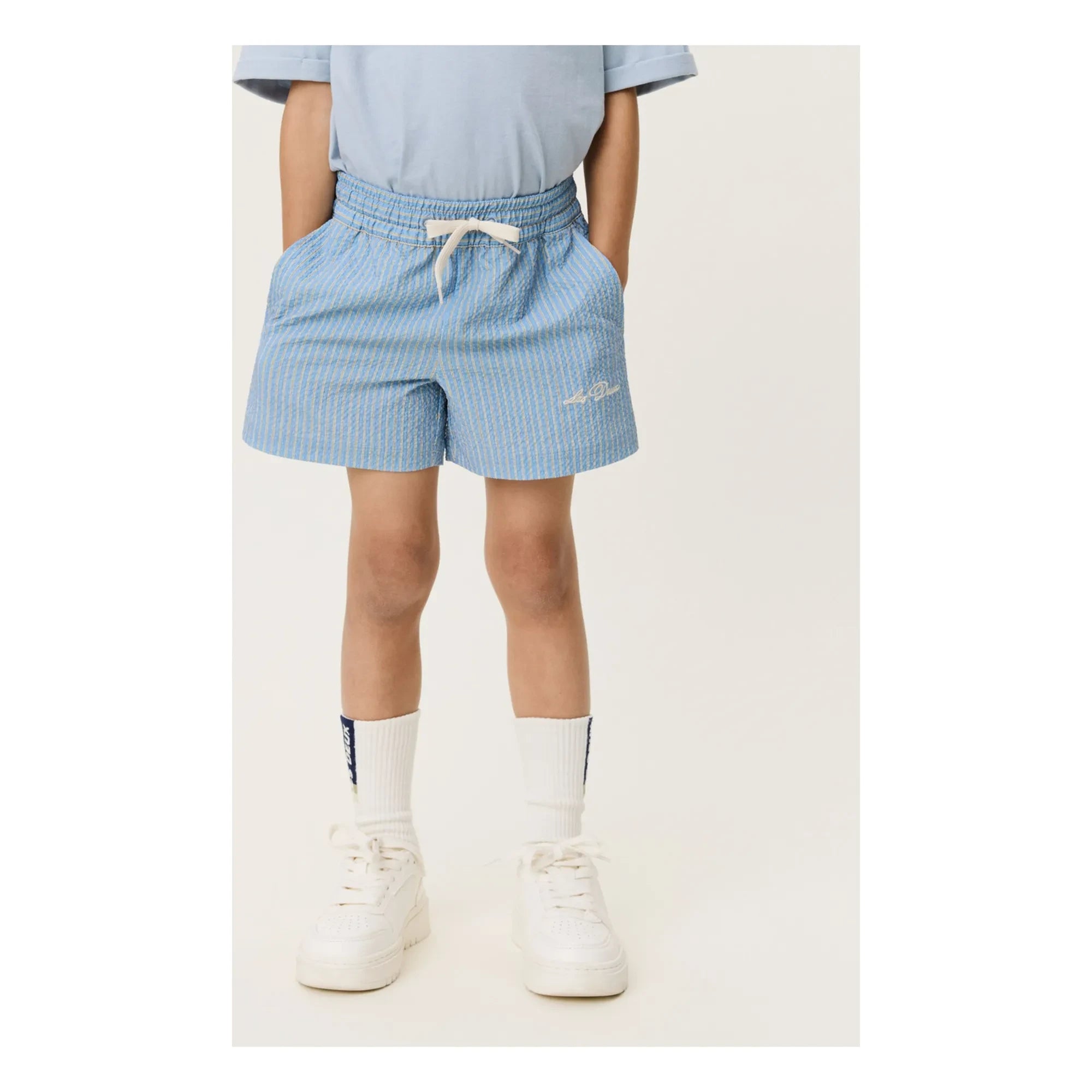 Les Deux - Stan Striped Swim Shorts | Light Blue
