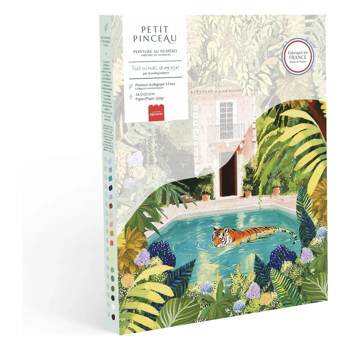 La Petite Épicerie - Poolside Roaring Tiger - Numbered Coloring Kit