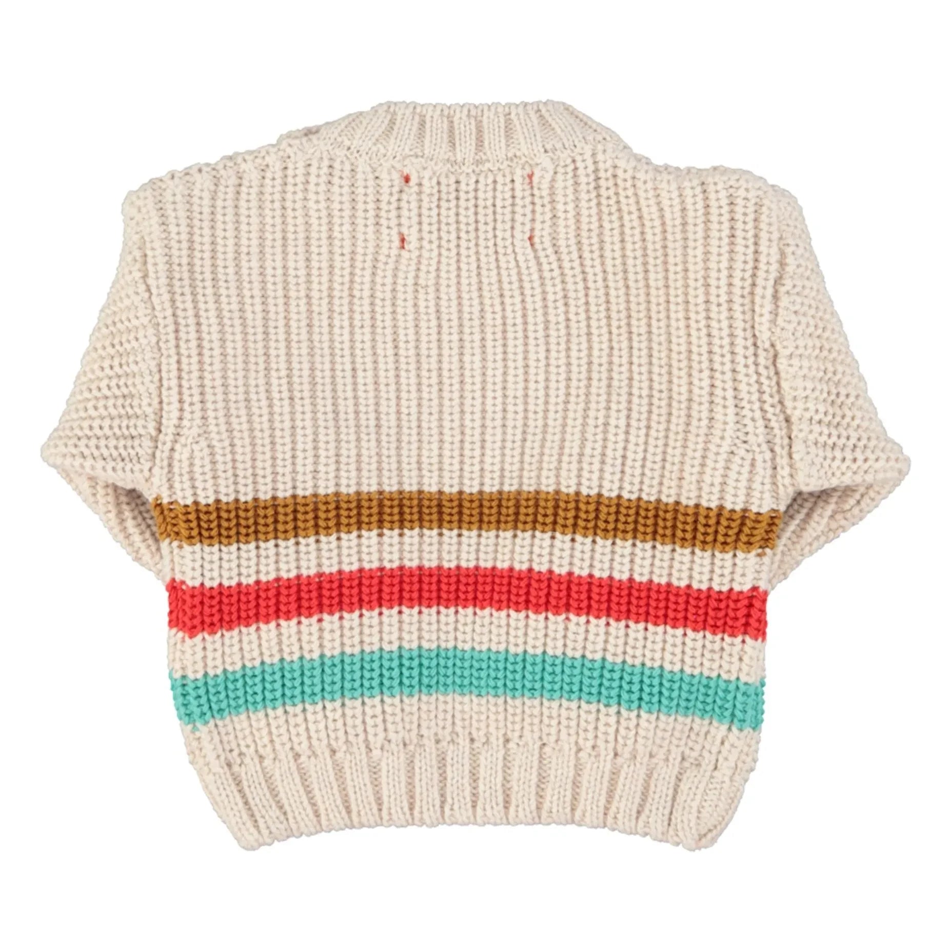 Piupiuchick - Striped Organic Cotton Sweater | Ecru