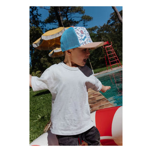 Hello Hossy - Curved Visor Hat Trucker Baseball Game Recycled Fibers | Light Blue