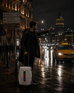 iPixi - Galaxy Voyager LED Ekranlı Akıllı Beyaz Valiz