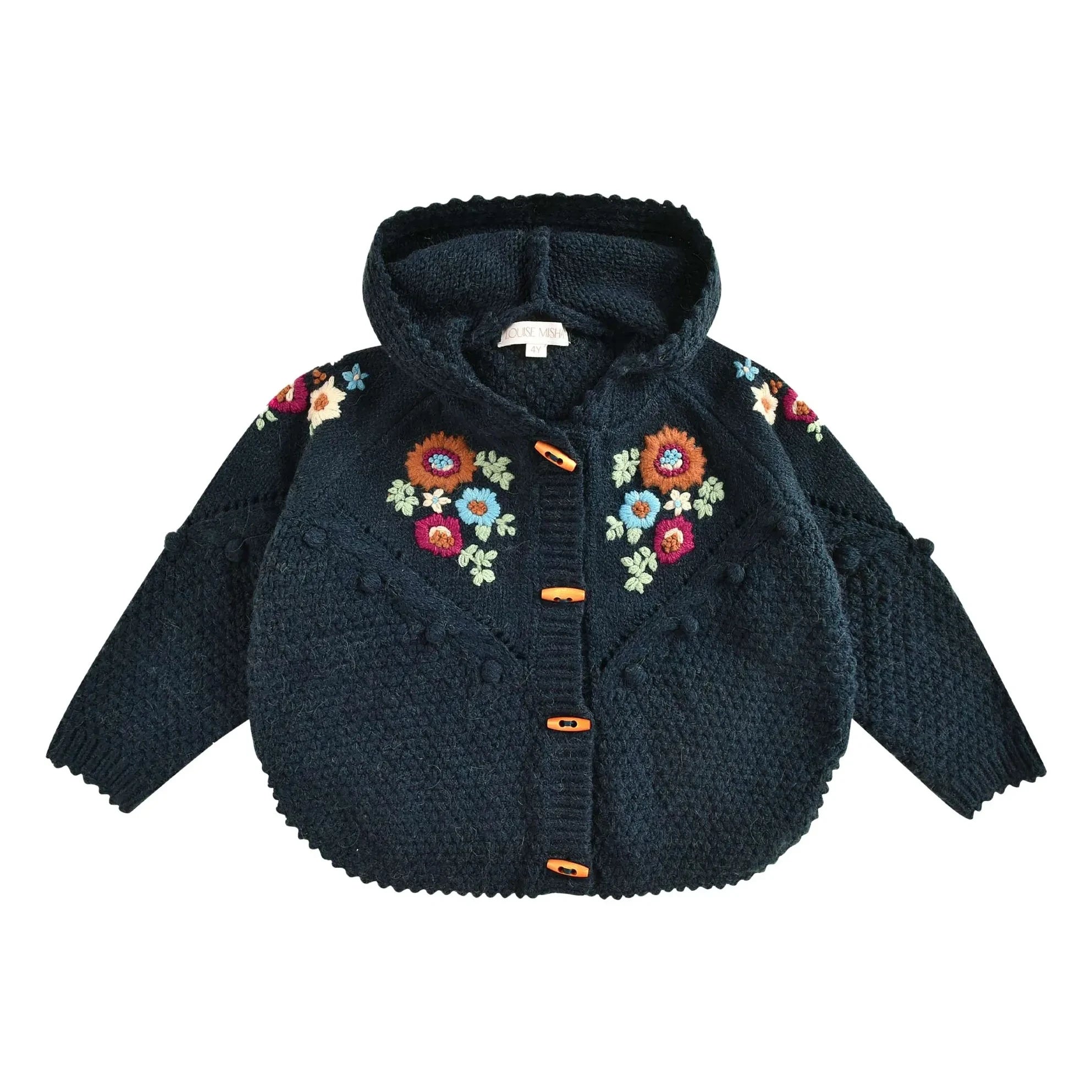 Louise Misha - Ezi Wool Cape Cardigan | Navy