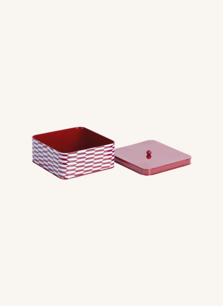 Present Time - Salerno Pattern Metal Storage Box | Red
