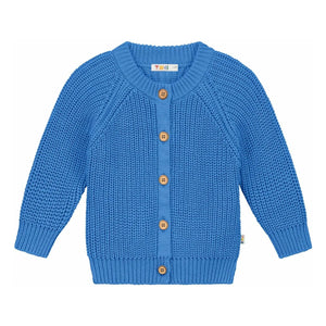 Yuki - Organic Cotton Raglan Cardigan | Blue