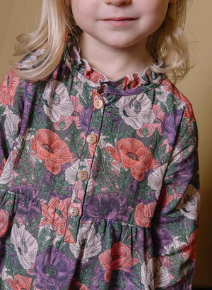 Studio Bohème - Vermont Floral Print Dress, Organic Cotton | Purple