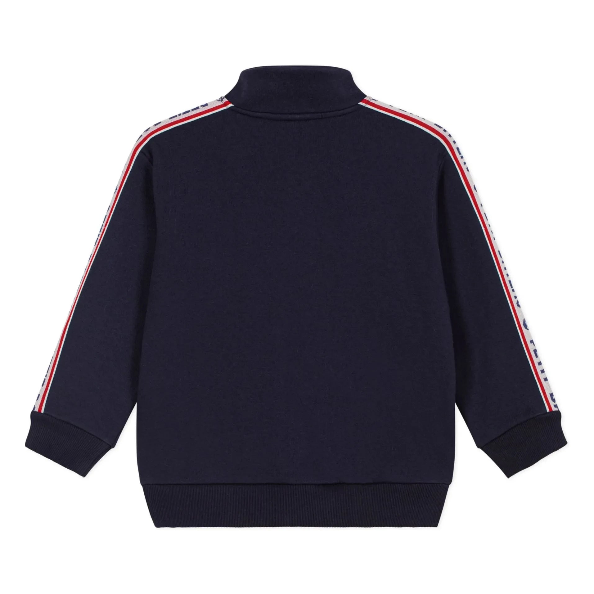 Petit Bateau - Contrast Striped Zip-up Sweatshirt | Night Blue