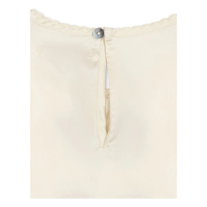 Konges Sløjd - Shimmer Embroidered Tie Blouse | Ecru