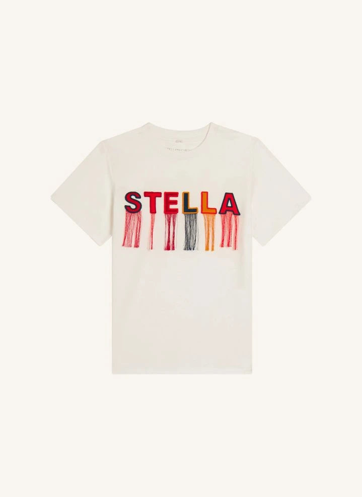 Stella McCartney Kids - Püsküllü Tişört Stella Organik pamuk | Fildişi