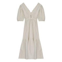 the new society - Aloe Linen Dress | Sand