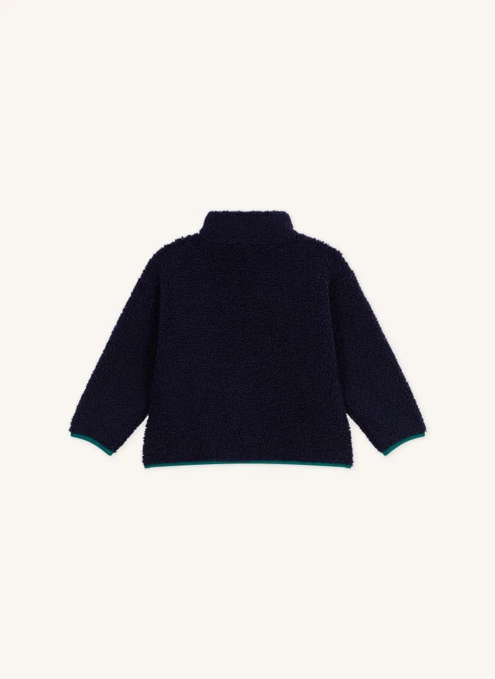 Petit Bateau - Midnight Blue Color-Block Sherpa Jacket