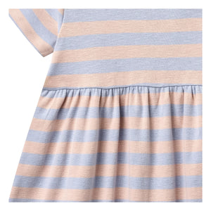 Wheat - Striped Anna Jersey Dress Organic Cotton | Pale Pink