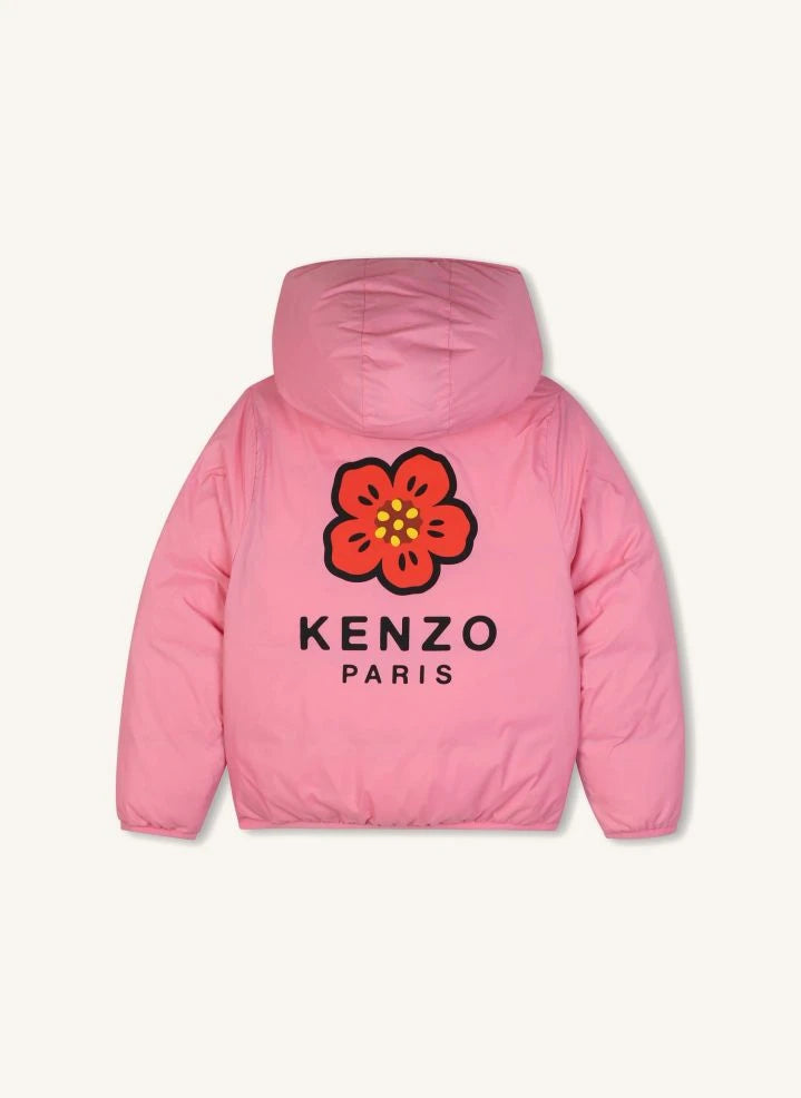 Kenzo - Flower Çift Taraflı Kaz Tüyü Mont | Candy pink