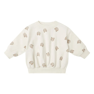 Quincy Mae - Organik pamuklu ayı sweatshirt | Ecru