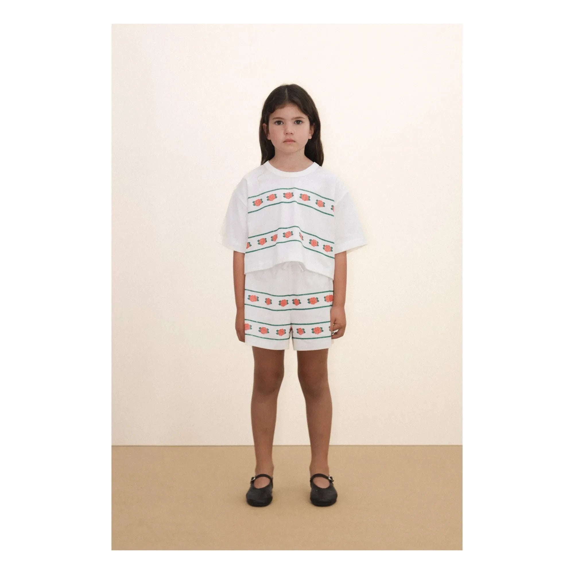 Tinycottons - Crop Roses Organic Cotton T-Shirt | White