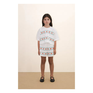 Tinycottons - Crop Roses Organic Cotton T-Shirt | White
