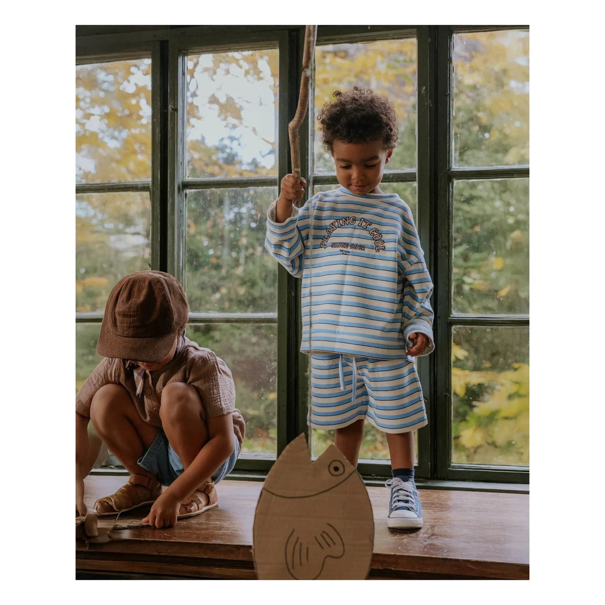 Fliink - Alvin striped organic cotton sweatshirt | Light blue