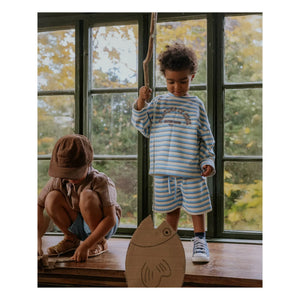 Fliink - Alvin striped organic cotton sweatshirt | Light blue