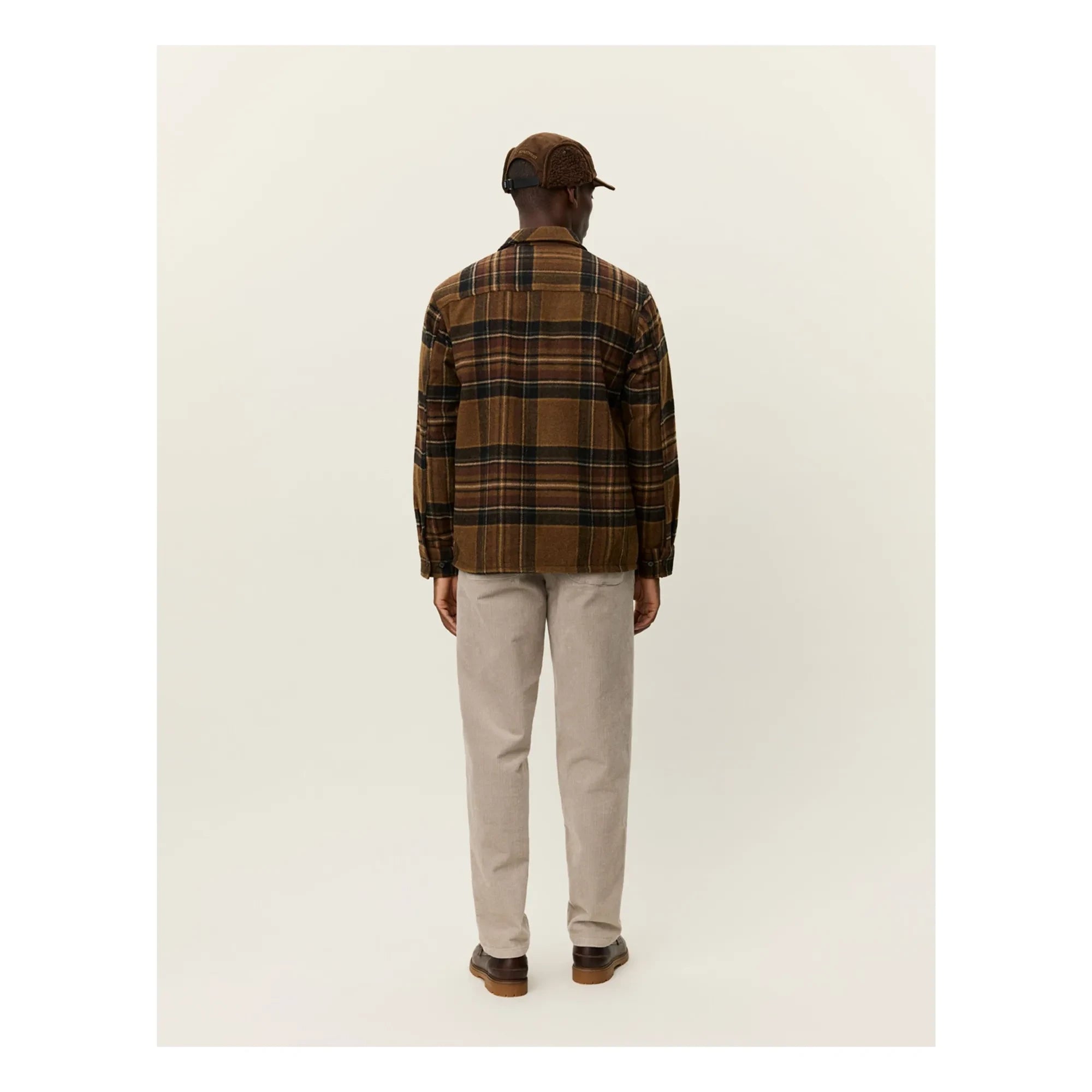 Les Deux - Checkered wool overshirt | Brown