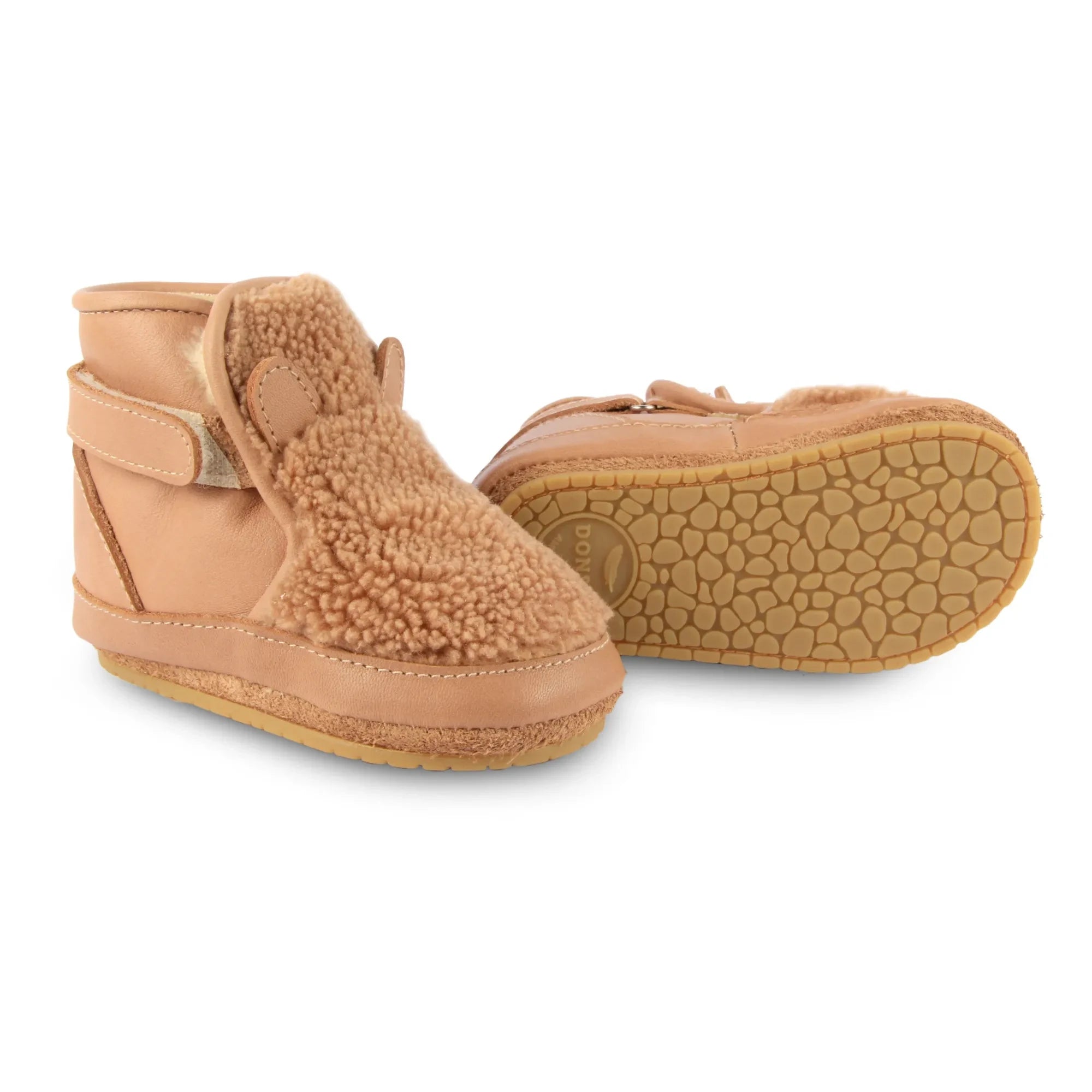 Donsje - Richy Brown Bear Fur-Lined Booties | Frosted Brown
