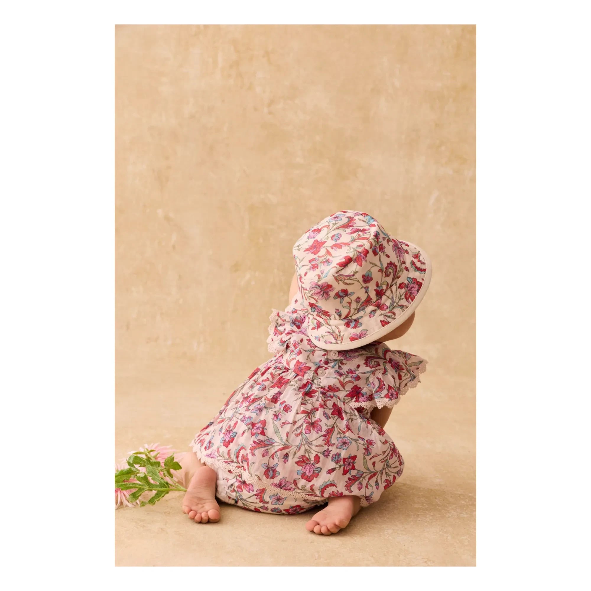 Louise Misha - Lajik Floral Organic Cotton Hat | Cream