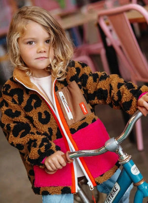 Hello Hossy - Leopard Fleece Jacket | Brown