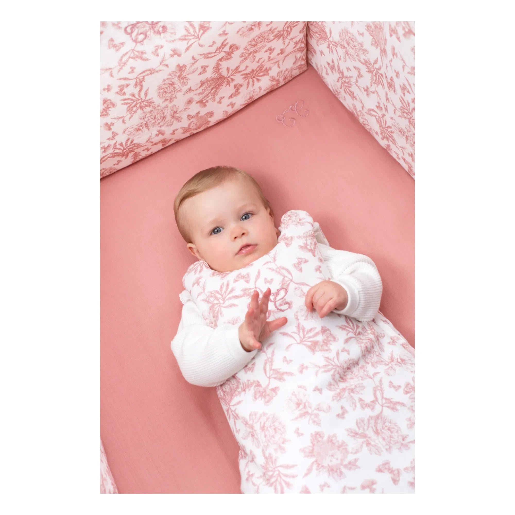 Tartine et Chocolat - Toile de Jouy Baby Sleep Suit | Peach