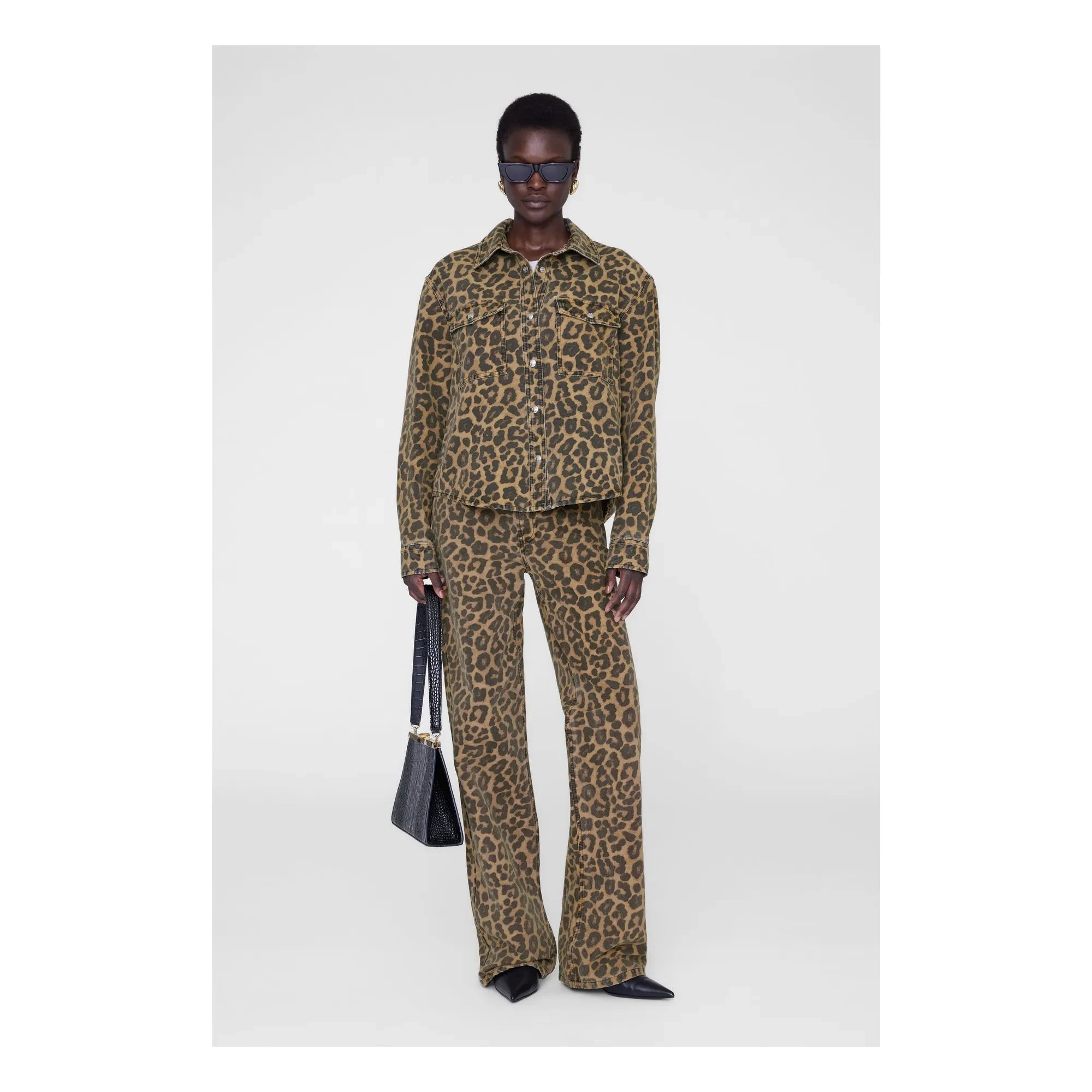Anine Bing - Paxton Leopard Shirt | Brown