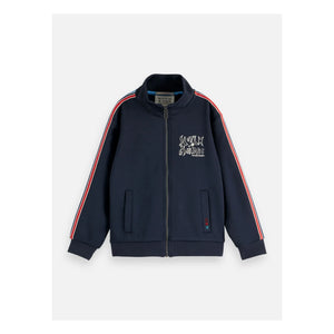 Scotch & Soda - Striped Zip-up Sweatshirt | Navy Blue