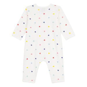Petit Bateau - Sleep Well Hearts Pijama | Beyaz