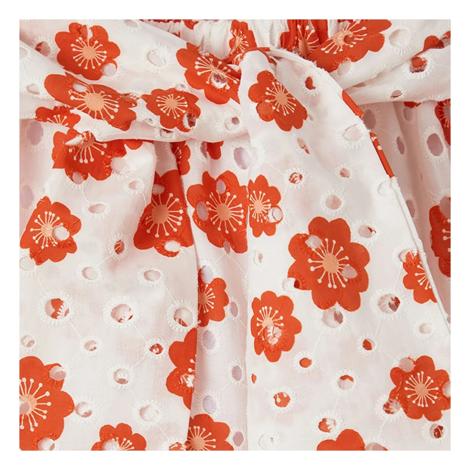 Fabula - Ceiturée Puffed Floral Skirt | White