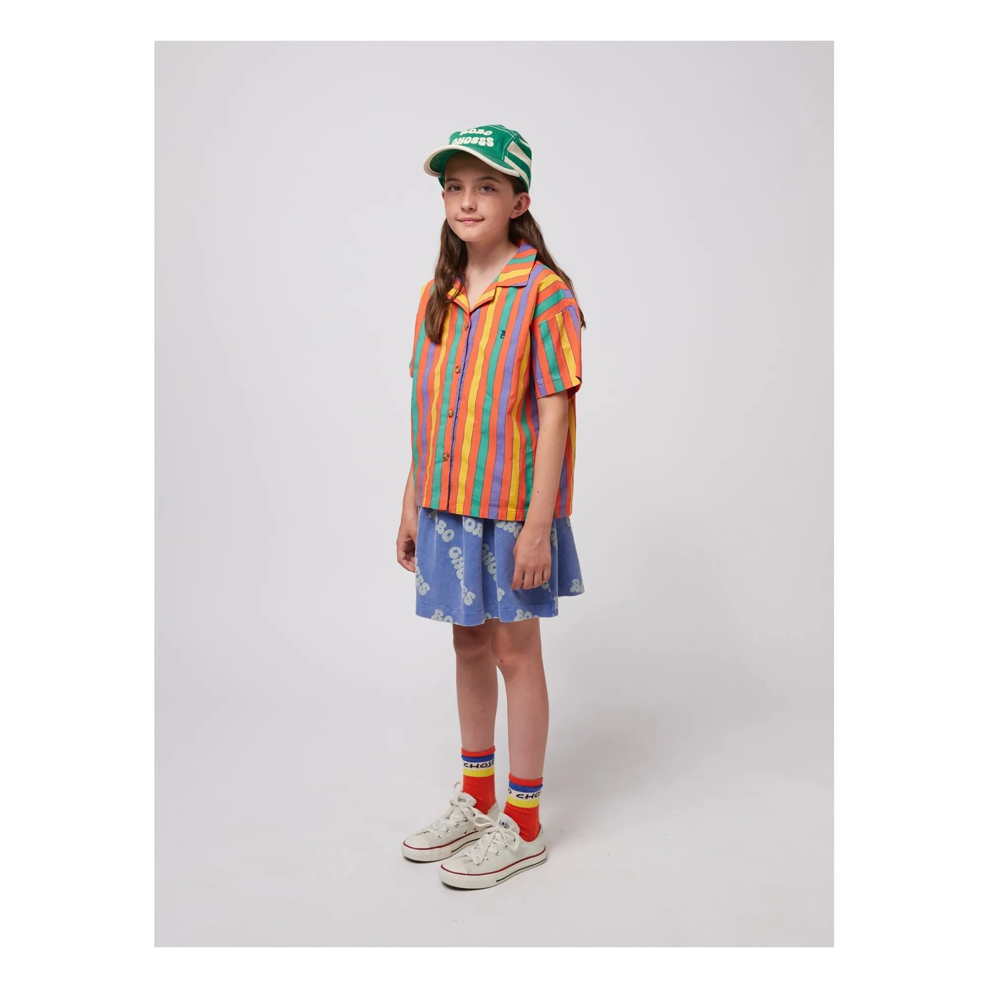 Bobo Choses - Embossed Organic Cotton Jersey Skirt | Blue