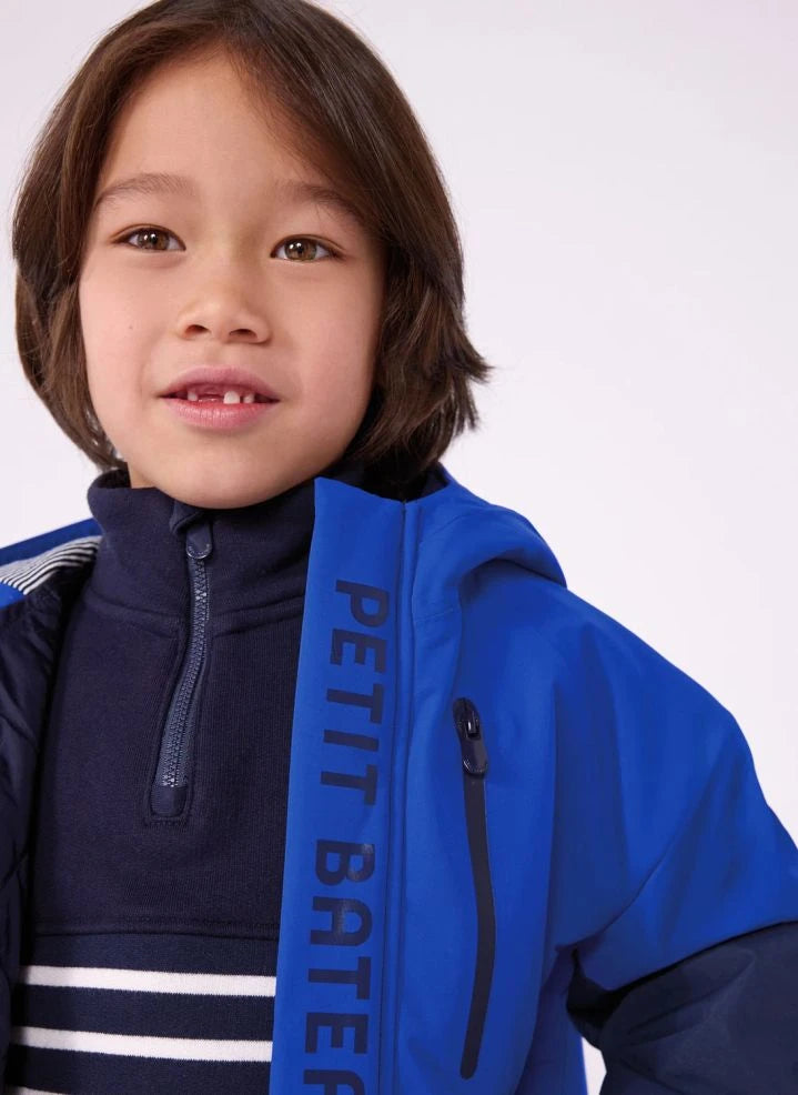 Petit Bateau - Renk bloklu parka | Mavi