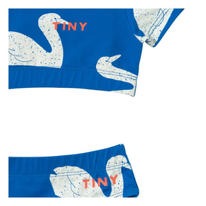 Tinycottons - Short Sleeve Swimsuit Swans | Blue
