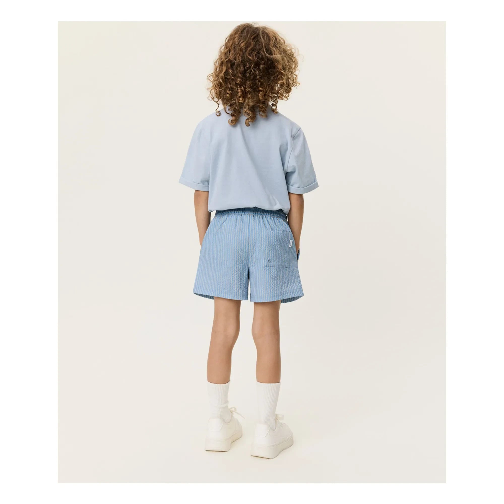Les Deux - Stan Striped Swim Shorts | Light Blue