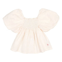 Búho - Organic Cotton Balloon Sleeve Blouse | Pale Pink
