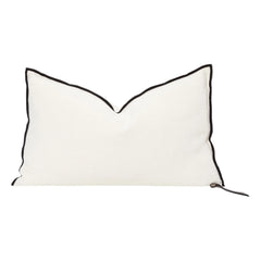 Maison de Vacances - Vice Versa Black Line Linen Pillow | Cream