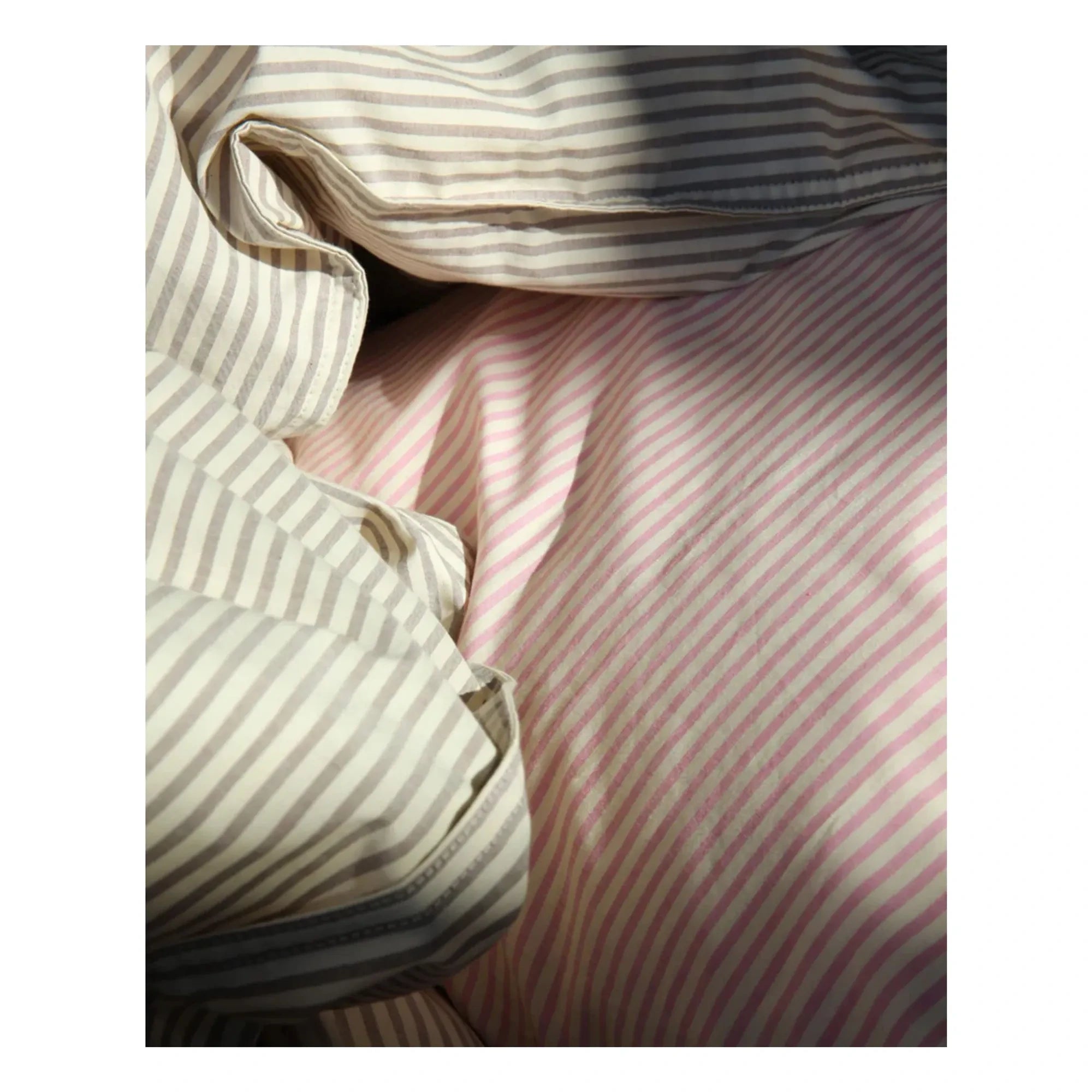 Suite 702 - Organic Percale Striped Duvet Cover | Brown-Ivory | Brown