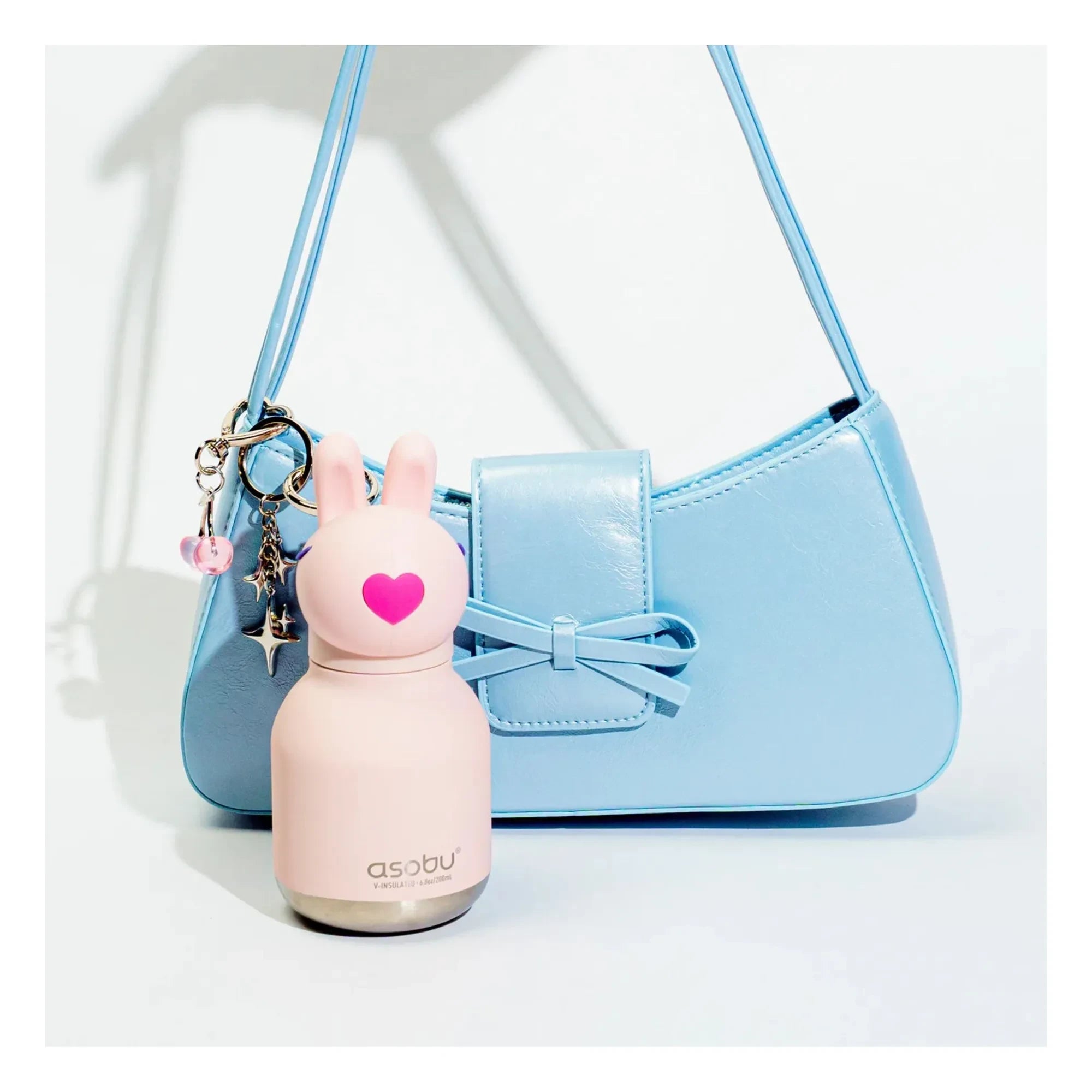 Asobu - Mini stainless steel water bottle Rabbit | Pale Pink