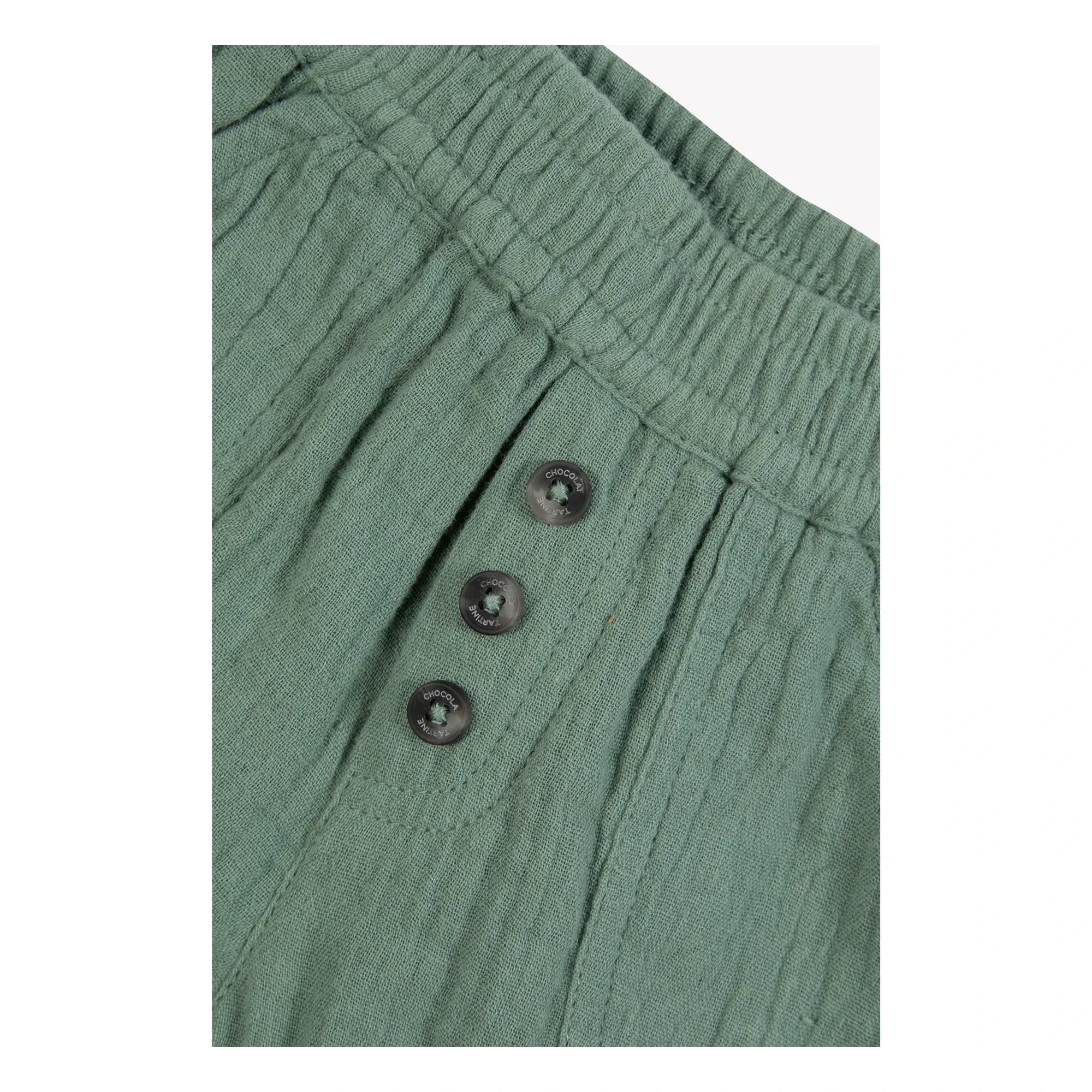 Tartine et Chocolat - Cotton Gingham Buttoned Shorts | Khaki