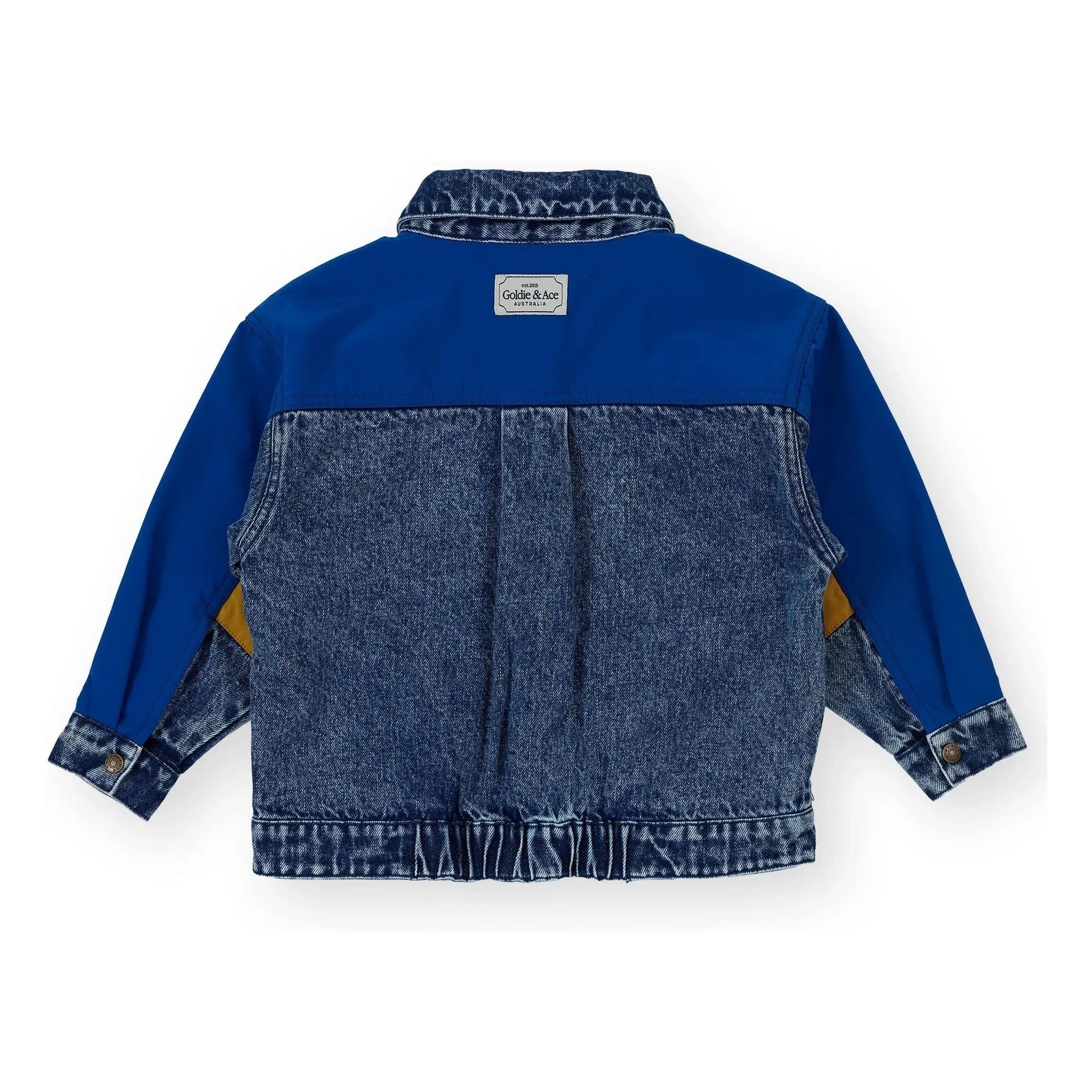 Goldie + Ace - Renk Bloklu Vintage Kot Ceket | Mavi