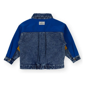 Goldie + Ace - Renk Bloklu Vintage Kot Ceket | Mavi