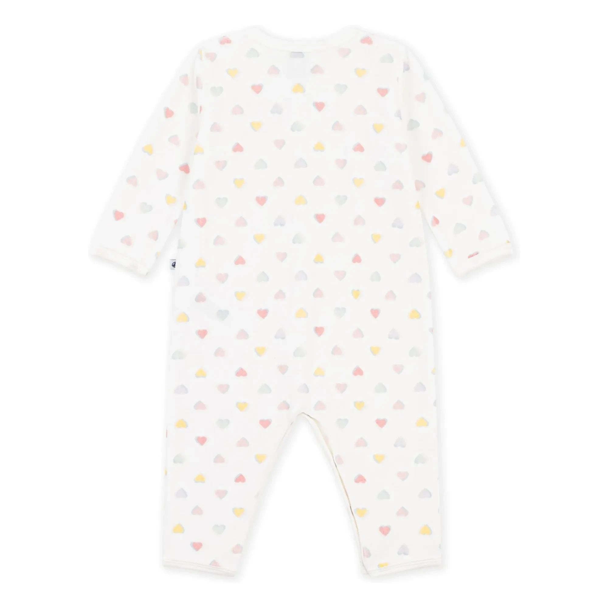 Petit Bateau - Dors Bien Cœurs Bouclette Kadife Pamuklu Pijama | Beyaz