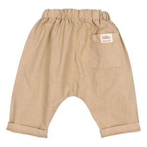 Owl - Organic Cotton Poplin Baby Pants | Beige